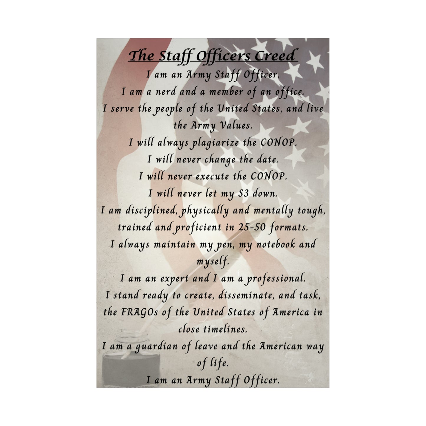 Staff Officer Creed