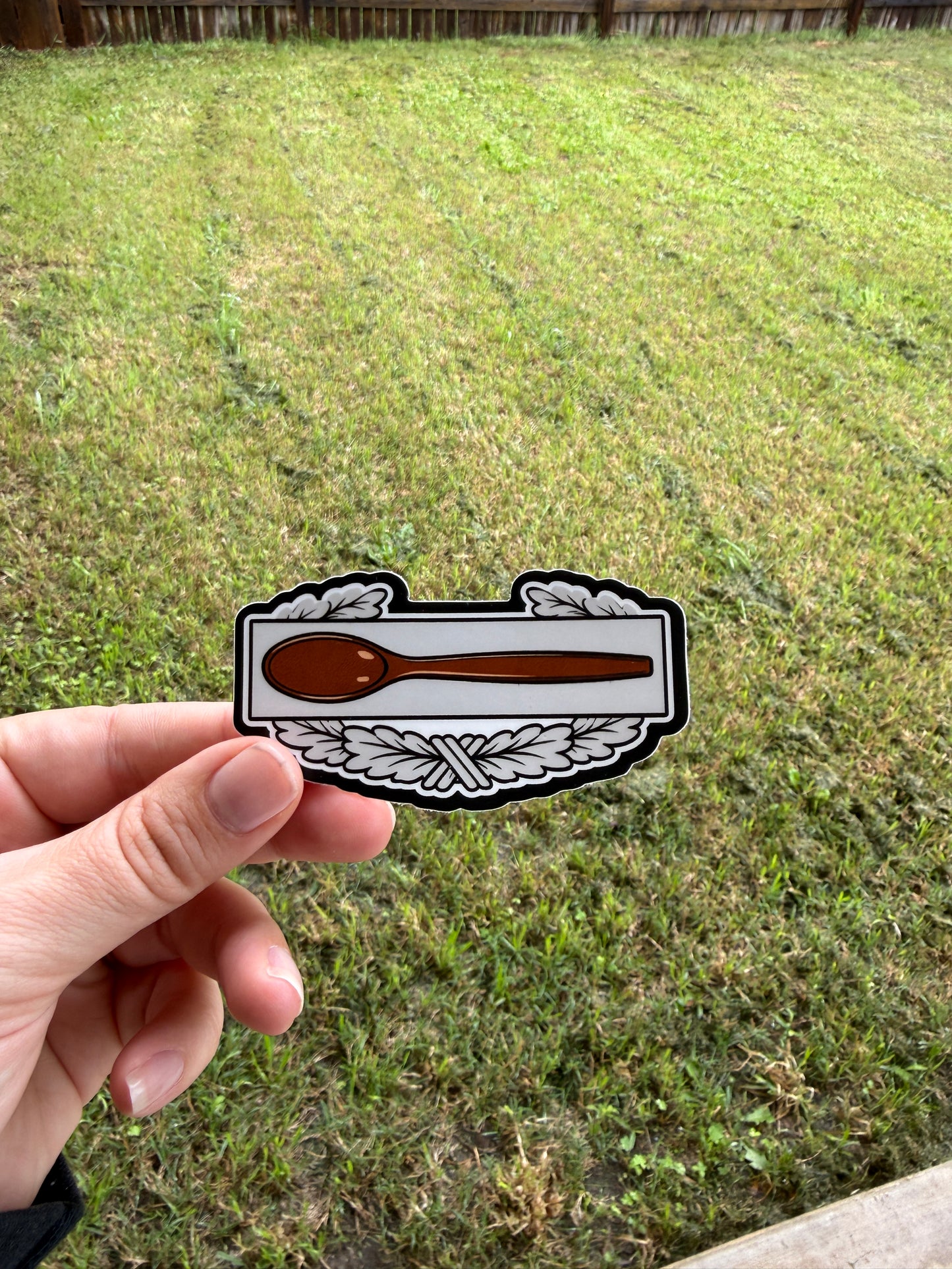 Spoon Action Badge Sticker